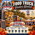Food truck vendors wanted for Autumn Treasure Fest, November 14–15 and 21–22, 2026